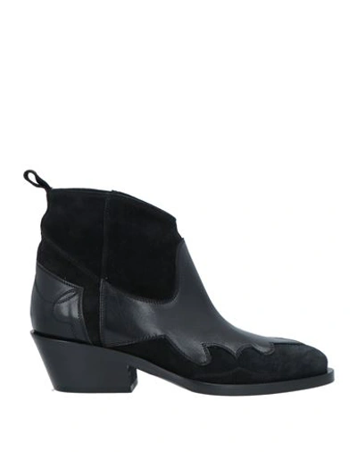 Peter Flowers Woman Ankle Boots Black Size 8 Soft Leather In Black