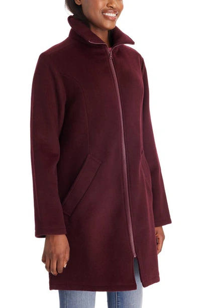 Modern Eternity 3-in-1 Maternity Wool Blend Coat In Burgundy