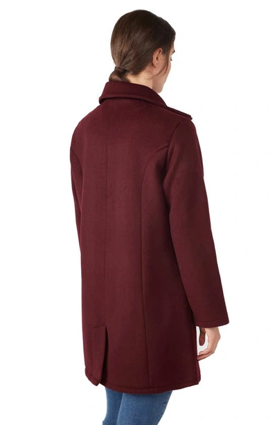 Modern Eternity 3-in-1 Maternity Wool Blend Coat In Burgundy
