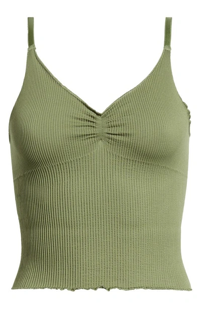 Shop Bdg Urban Outfitters Elsie Seamless Rib Camisole In Khaki