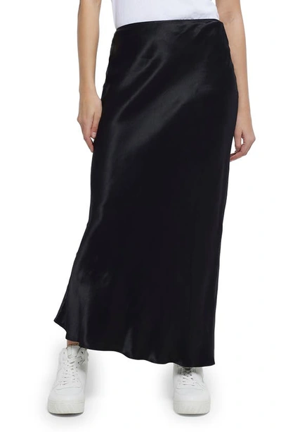 Black satin clearance skirt river island