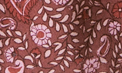 Shop Lucky Brand Embroidered Short Sleeve Top In Rose Brown Paisley