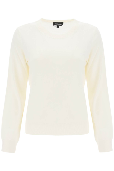 Shop Apc A.p.c. 'virginie' Crew-neck Sweater Women In White