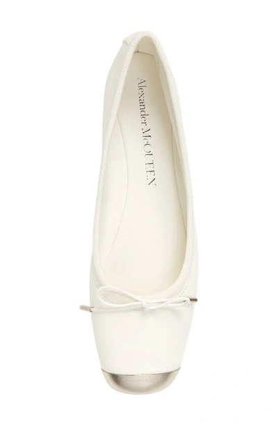 Shop Alexander Mcqueen Punk Ballet Flat In Ivory