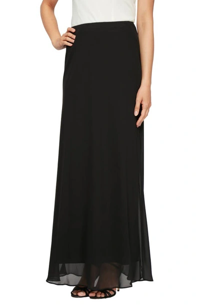 Shop Alex Evenings Chiffon A-line Skirt In Black