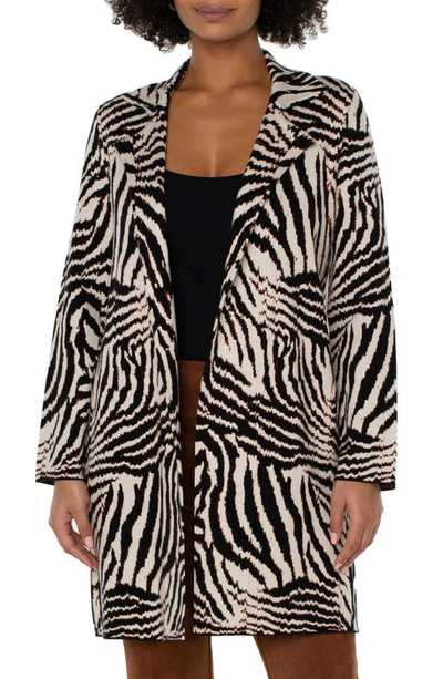 Shop Liverpool Los Angeles Coatigan Sweater In Abstract Zebra Jacquard