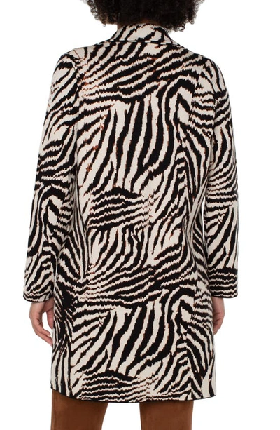 Shop Liverpool Los Angeles Coatigan Sweater In Abstract Zebra Jacquard