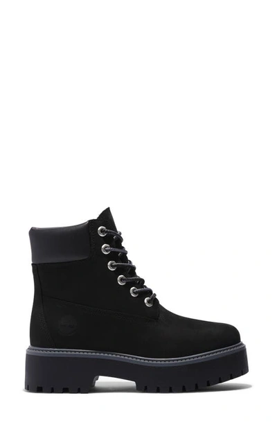 Shop Timberland Stone Street Waterproof Platform Boot In Black Nubuck