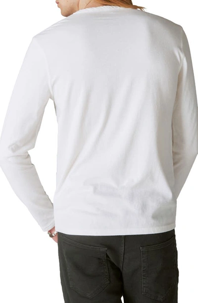Shop Lucky Brand Venice Burnout Cotton Blend Long Sleeve T-shirt In Marshmallow