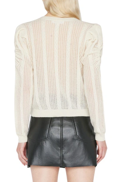 Shop Frame Open Stitch Recycled Cashmere & Wool V-neck Sweater In Off White