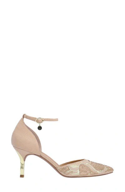 J. Reneé Payten Ankle Strap Pointed Toe Pump In Beige