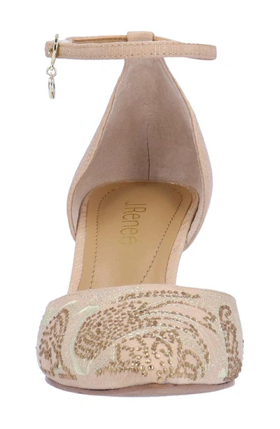 J. Reneé Payten Ankle Strap Pointed Toe Pump In Beige