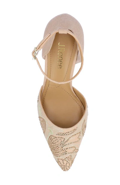 J. Reneé Payten Ankle Strap Pointed Toe Pump In Beige