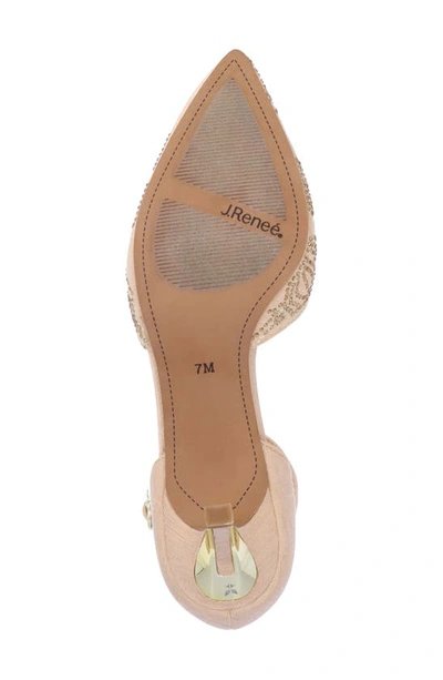 J. Reneé Payten Ankle Strap Pointed Toe Pump In Beige