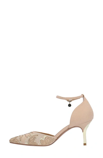 J. Reneé Payten Ankle Strap Pointed Toe Pump In Beige