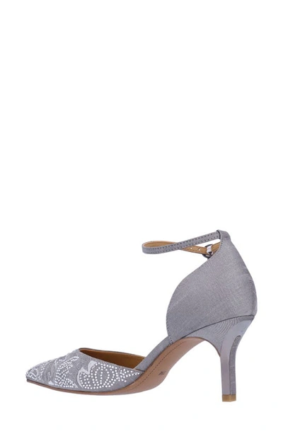 J. Reneé Payten Ankle Strap Pointed Toe Pump In Dark Grey