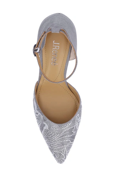 J. Reneé Payten Ankle Strap Pointed Toe Pump In Dark Grey
