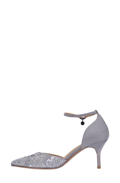 J. Reneé Payten Ankle Strap Pointed Toe Pump In Dark Grey