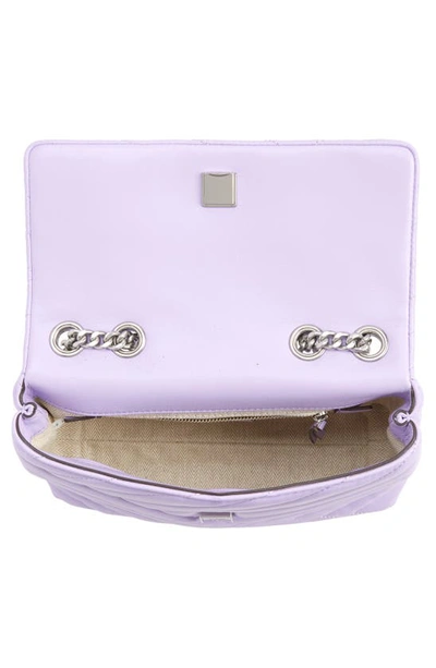 Shop Tory Burch Small Kira Chevron Leather Shoulder Bag In Lavender Cloud