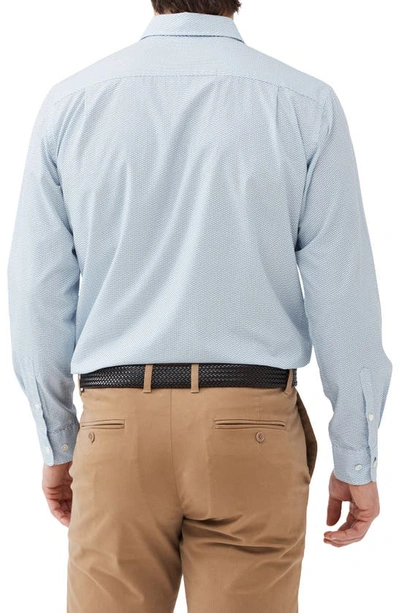 Shop Rodd & Gunn Cape Archer Microprint Sports Fit Button-up Shirt In Lapis