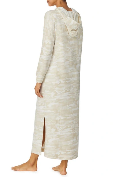 Shop Sanctuary Hooded Long Sleeve Nightgown In Tan Multi
