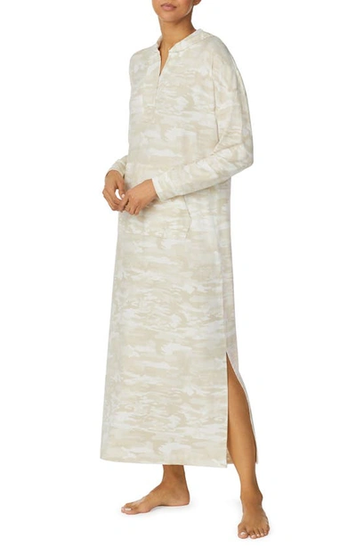 Shop Sanctuary Hooded Long Sleeve Nightgown In Tan Multi