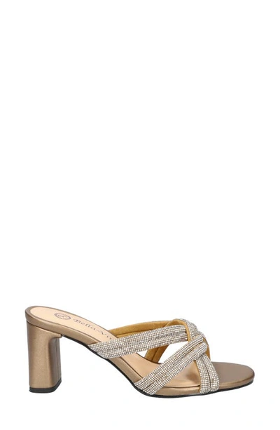 Bella Vita Carmen Womens Faux Suede Embellished Heels In Bronze Suede