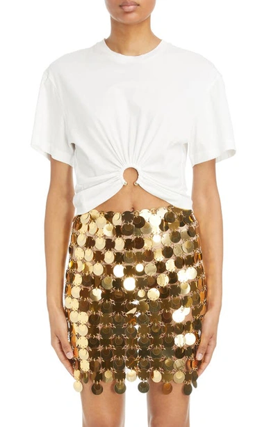 Shop Paco Rabanne Hardware Detail Cotton T-shirt In Off White