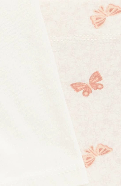Shop Nordstrom Ruffle Sweatshirt & Leggings Set In Ivory Pristine- Pink Butterfly