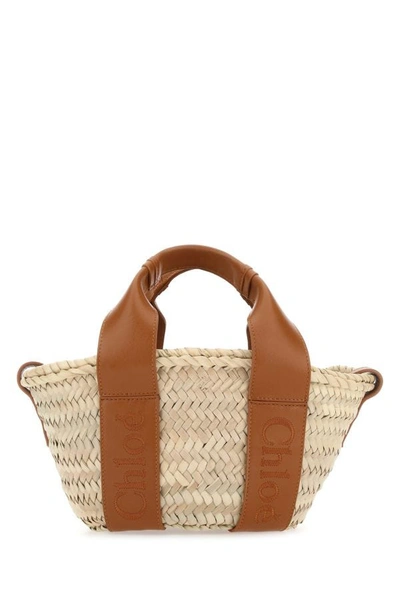 Shop Chloé Chloe Woman Small Sense Raffia Handbag In Brown