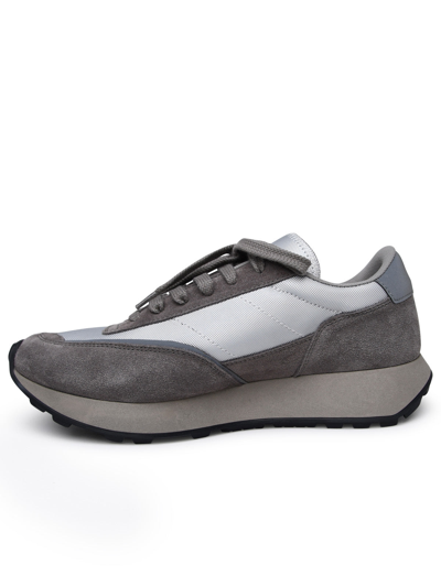 Shop Common Projects Man Track Grey Suede Blend Sneakers In Gray