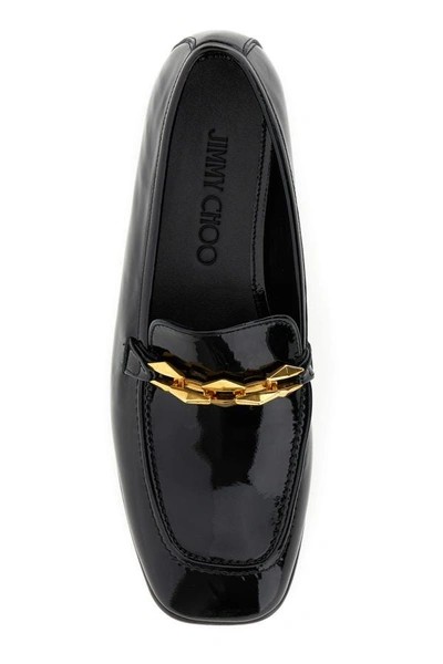 Shop Jimmy Choo Women Black Leather Diamond Tilda Loafers