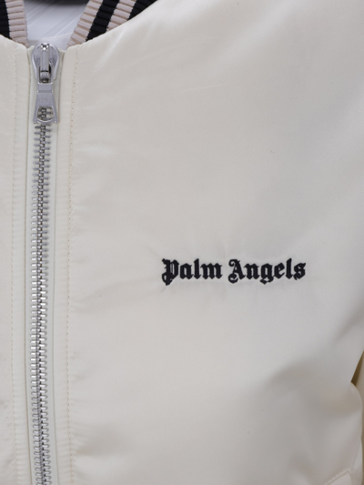 Shop Palm Angels Bomber Jacket In Beige Bla