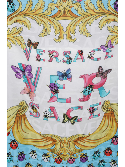 Shop Versace Butterflies Shirt In Rosa+azzurro+avorio