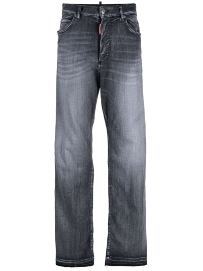 Shop Dsquared2 Grey Cotton Blend Jeans In Grigio