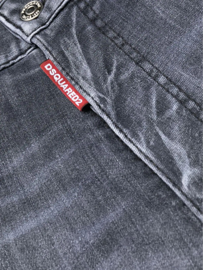 Shop Dsquared2 Grey Cotton Blend Jeans In Grigio