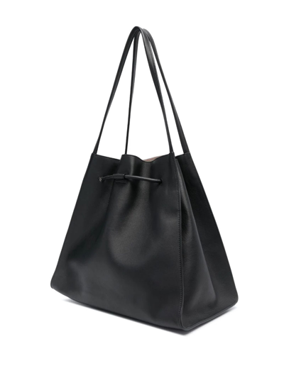 Shop Lanvin Medium Sequence Leather Tote Bag In Nero