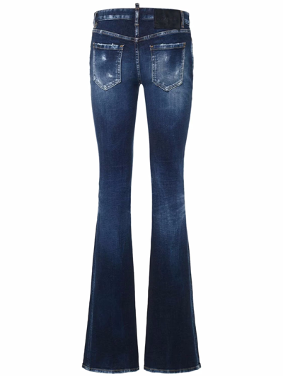 Shop Dsquared2 Dark Blue Stretch-cotton Denim Jeans