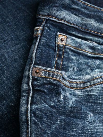 Shop Dsquared2 Dark Blue Stretch-cotton Denim Jeans