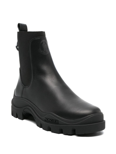 Shop Moncler Black Larue Chelsea Boots In Nero