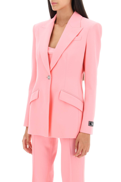 Shop Versace Single-breasted Medusa Jacket In Pastel Pink (pink)