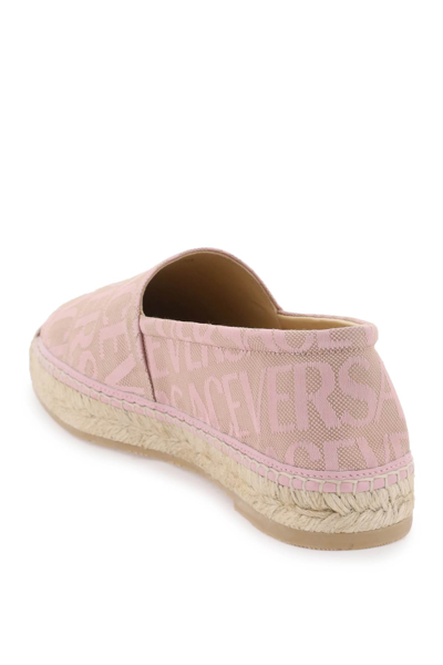 Shop Versace Allover Espadrilles In Beige Baby Pink New (beige)