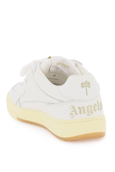 Shop Palm Angels 'palm University' Leather Sneakers Women In White