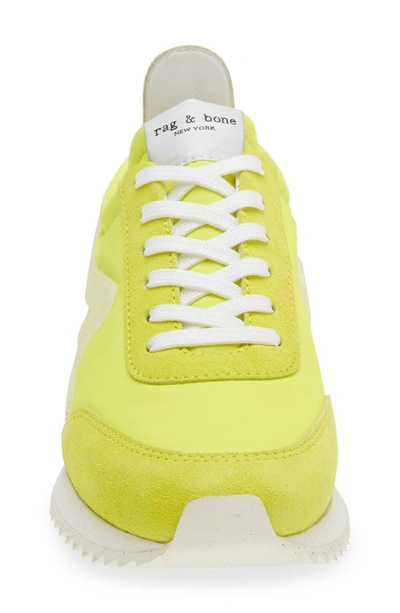 Rag & Bone Retro Runner Sneaker In Neon Yellow Leather