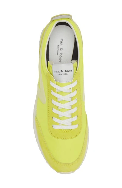 Rag & Bone Retro Runner Sneaker In Neon Yellow Leather