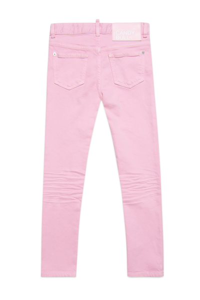 Shop Dsquared2 D2p101f M/waist Twiggy J-eco Trousers Dsquared Twiggy Skinny Jeans In Colorful Organic Cotton In Pink Lady