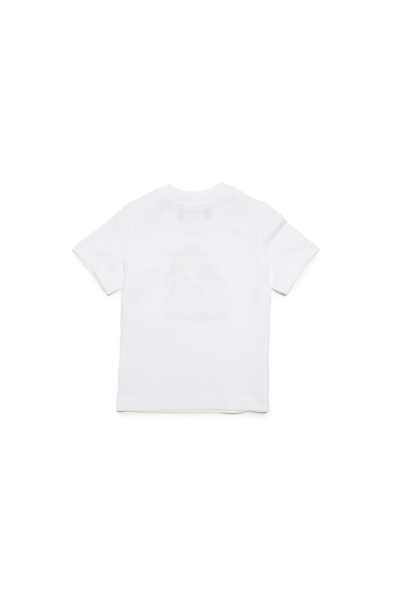 Shop Dsquared2 D2t1000b T-shirt Dsquared Crew-neck Cotton Jersey T-shirt With Tiny Leaf In White
