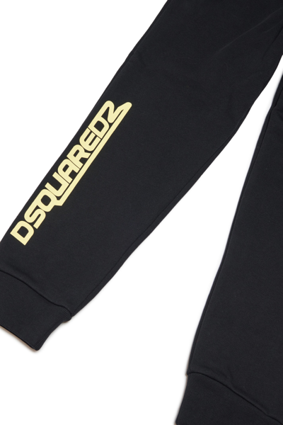 Shop Dsquared2 D2lp17u Pants Dsquared Loungewear Pants In Fleece With Logo In Black