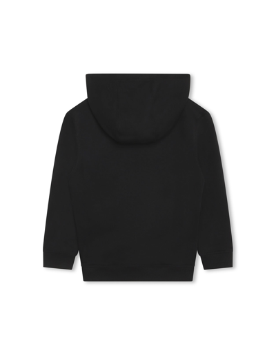Shop Givenchy Black Hoodie With White Arched Logo In Nero