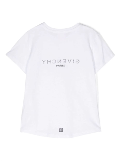 Shop Givenchy White T-shirt With Front And Back Logo In Bianco